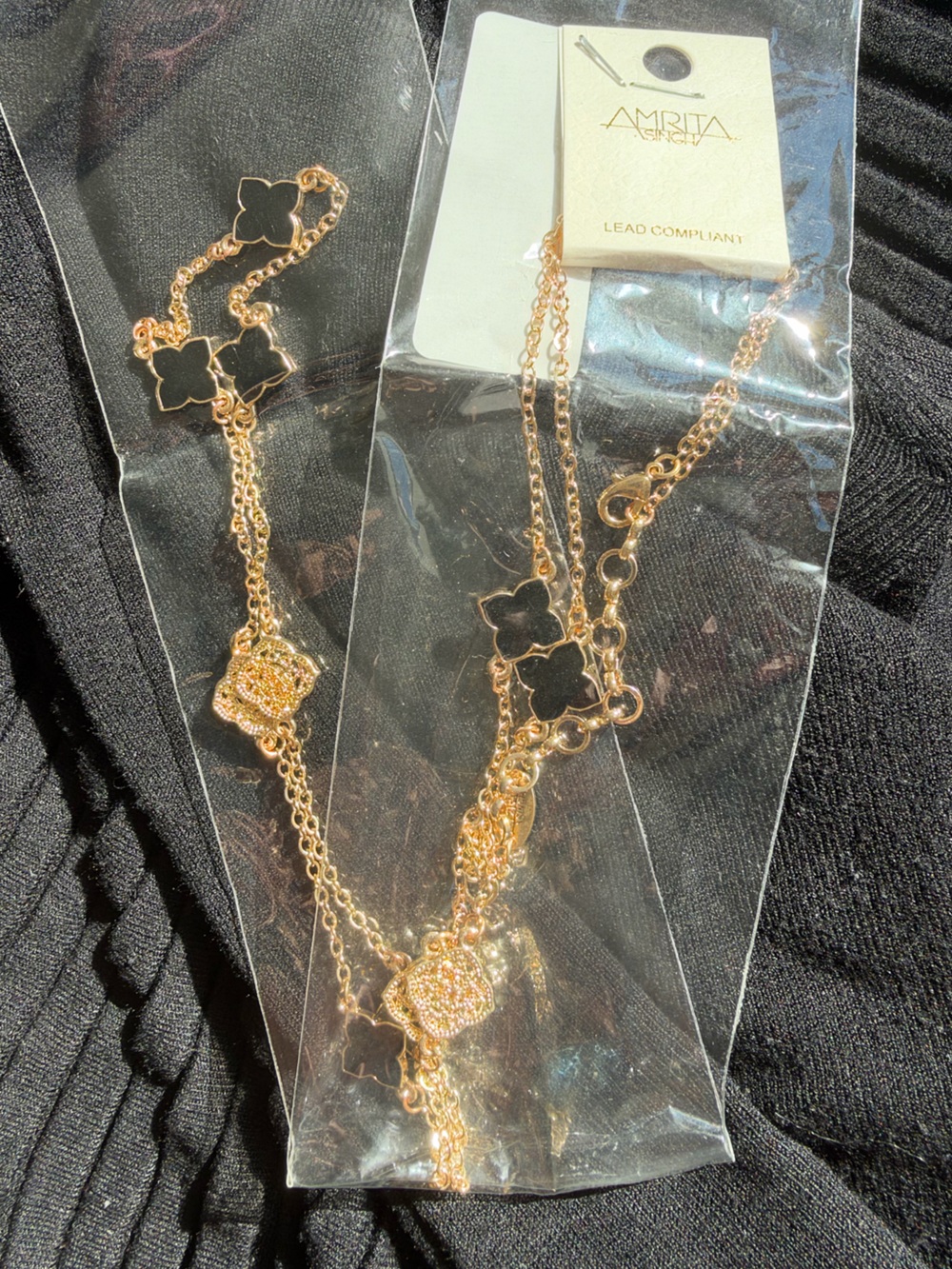 Amrita Singh Gold Plated Clover Link necklace- Women Accessories
